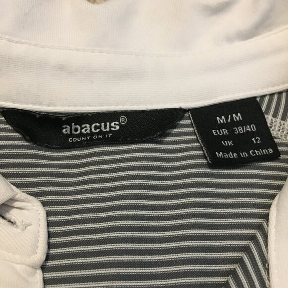 Abacus Button Collar Pinstripe Drycool Polo Golf Shirt - Picture 10 of 16